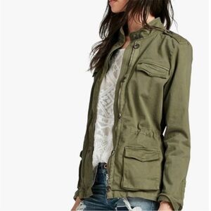 Lucky Brand Women’s 4 Pocket Military Army Green Field Utility Jacket, Sz S